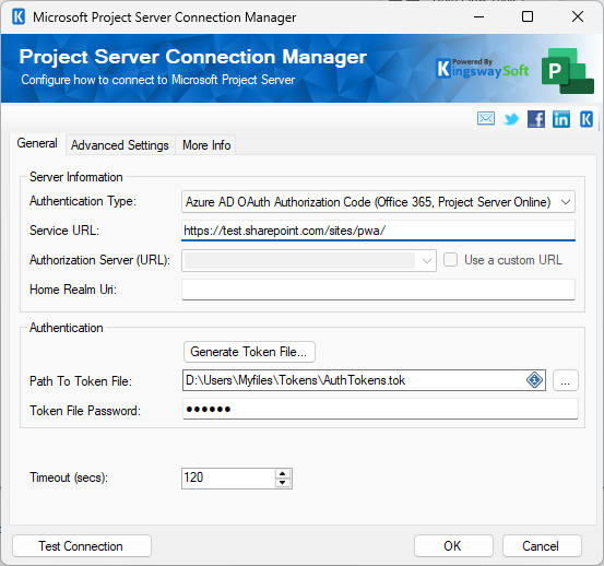 Project Server Connection Manager Azure AD OAuth